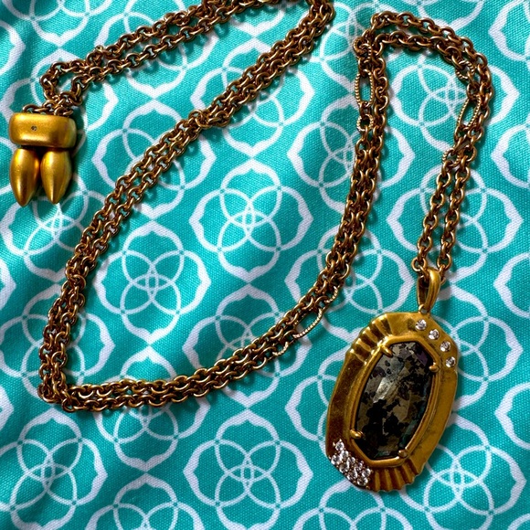 Kendra Scott Anna Necklace with Black Pyrite Pendant - Picture 7 of 10